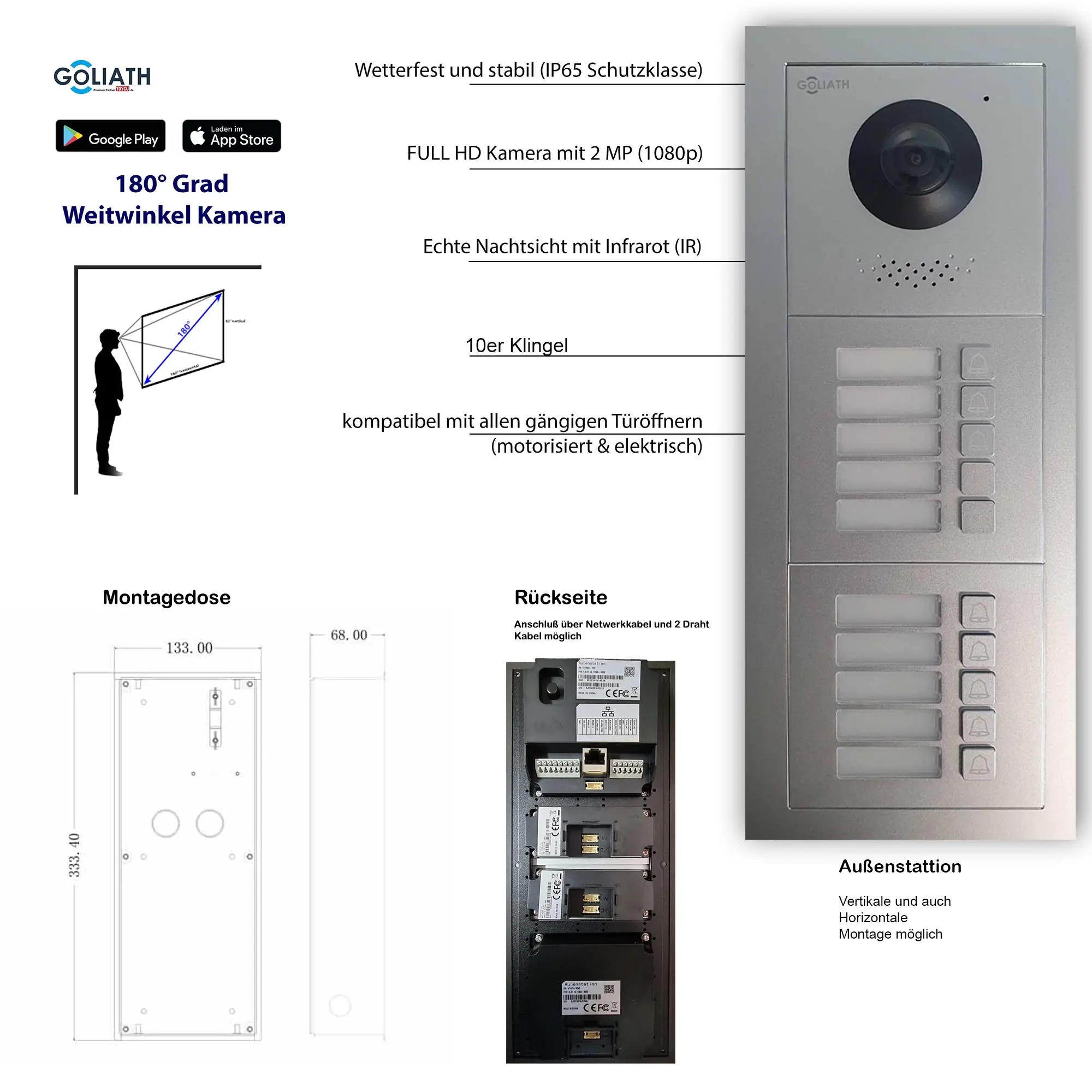 GL-VTA100_Tuerklingel_Tuersprechanlage_Goliath-IP-2-Draht